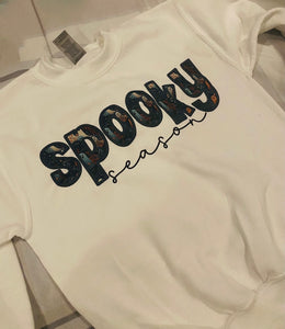 Faux embroidery SPOOKY SEASON sweatshirt