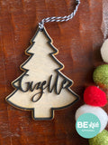 Christmas tree with name ornament