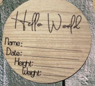 Wood Birth Stat Sign Announcement