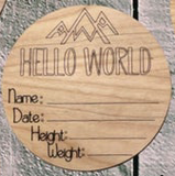 Wood Birth Stat Sign Announcement