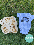 Wooden Monthly Baby Milestone Marker & Bodysuit Bundle