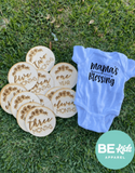 Wooden Monthly Baby Milestone Marker & Bodysuit Bundle