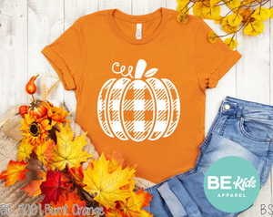 WHITE Plaid Pumpkin