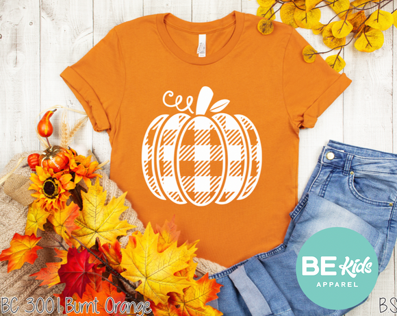 WHITE Plaid Pumpkin