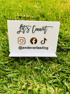 Let's Connect Social Media Acrylic Sign