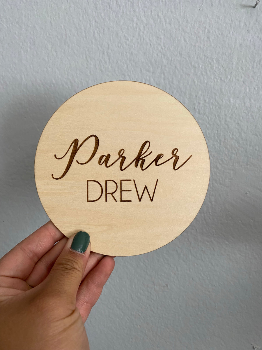 Baby Name Rounds Wood Baby Name Round – BE Kids Apparel