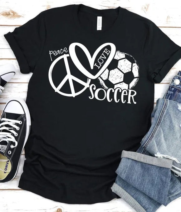 Peace. Love. Soccer (white design)