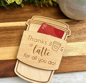 Latte Gift card holder