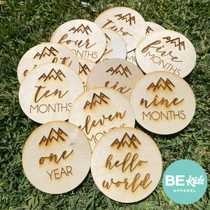 Wooden Monthly Baby Milestone Marker